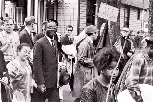 John Hope Franklin on the march from Selma to Montgomery, 1965.